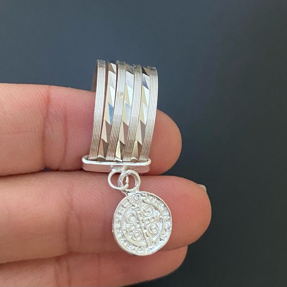 7 Stack Ring 925 Sterling Silver Saint Benedict Anillo Semanario Handmade Mexico - Picture 4 of 11